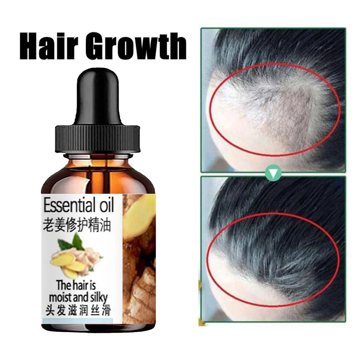 Ginger Herbal Shampoo Hair Growth Anti-Hair Loss Anti-Itch Anti-Dandruff Oil-Control Refreshing Control