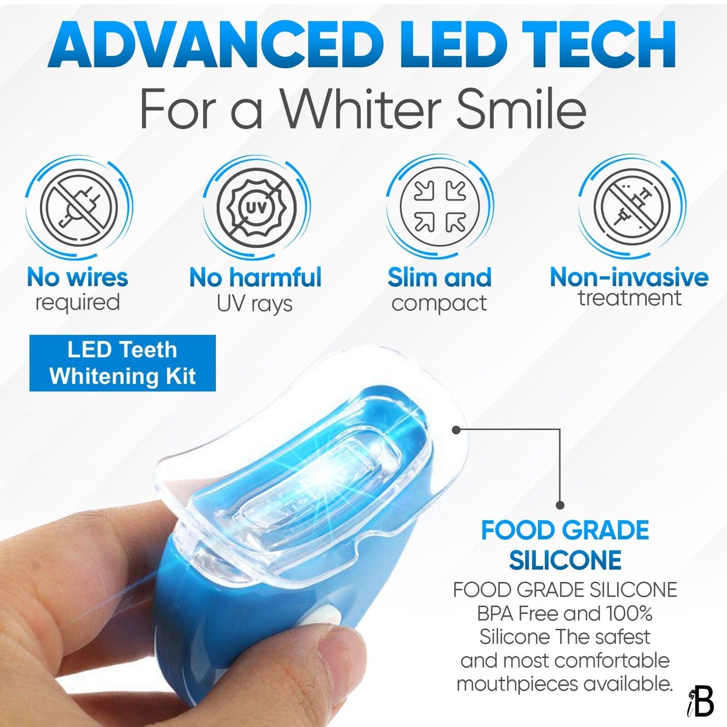 LED Laser Dents Blanchissant Lumière Bouche Plateau Détox Smile Dentaire Gel Hi