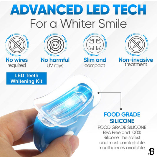 LED Laser Dents Blanchissant Lumière Bouche Plateau Détox Smile Dentaire Gel Hi