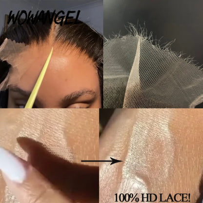 WOWANGEL 7x7/6x6/5x5 HD Lace Closure Human Hair Melt Skin Deep Part Natural Scalp Real HD Lace Closure Only Straight Virgin Hair