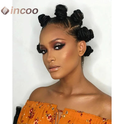 Synthetic Lace Front Wigs Short Crochets Braids 360 Full Lace Wigs Goddess Bantu Knots Box Braiding Hair Wig for Black Women