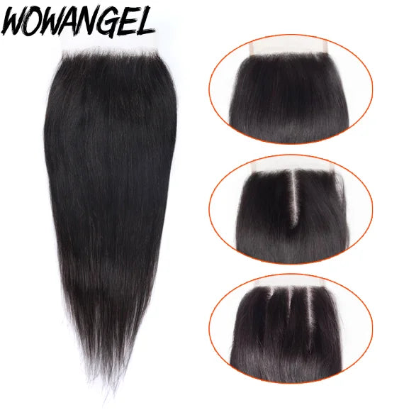 WOWANGEL 7x7/6x6/5x5 HD Lace Closure Human Hair Melt Skin Deep Part Natural Scalp Real HD Lace Closure Only Straight Virgin Hair