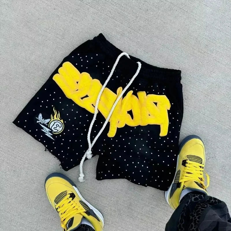 Elevate Your Summer Style with Trendy Harajuku Men’s Quick-Drying Letter-Printed Shorts!