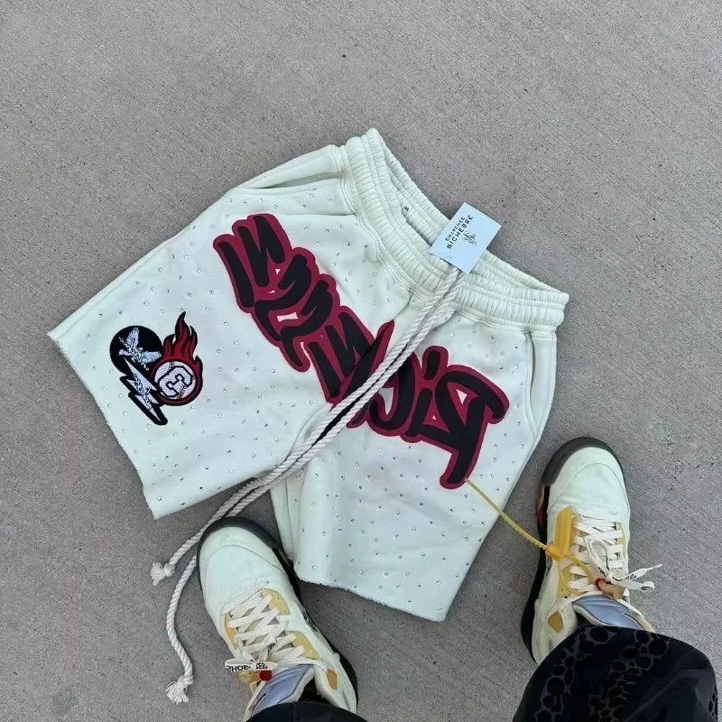 Elevate Your Summer Style with Trendy Harajuku Men’s Quick-Drying Letter-Printed Shorts!