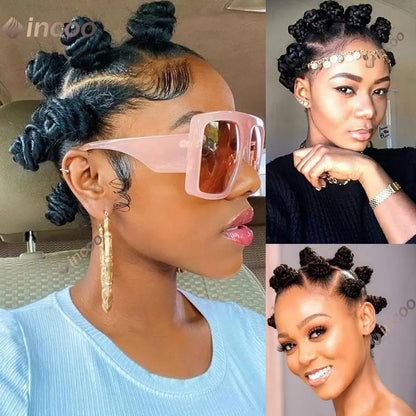 Synthetic Lace Front Wigs Short Crochets Braids 360 Full Lace Wigs Goddess Bantu Knots Box Braiding Hair Wig for Black Women