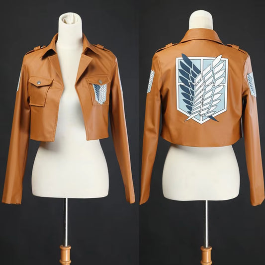 Anime Attack on Titan Cosplay Leather Jacket Shingeki No Kyojin Cosplay Costume Eren Legion Coat Jackets Halloween High Quality